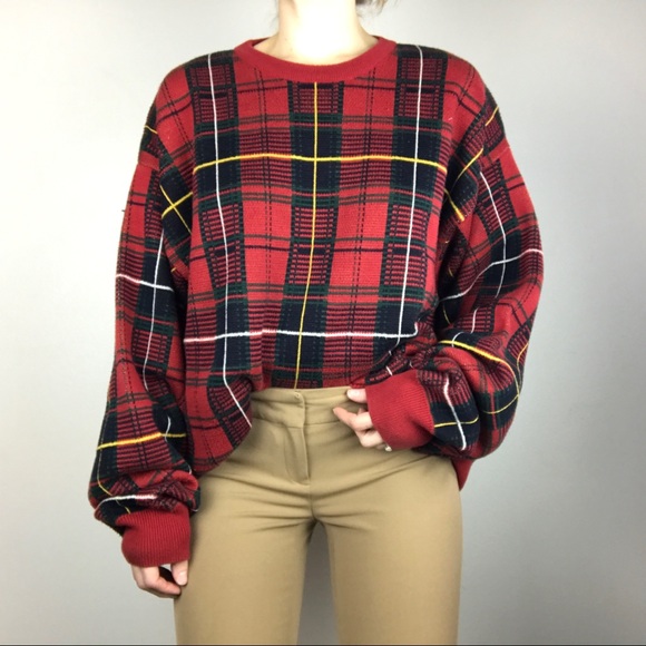 Jos. A. Bank Sweaters - JOS A BANK VINTAGE PLAID SWEATER CLASSIC PREPPY